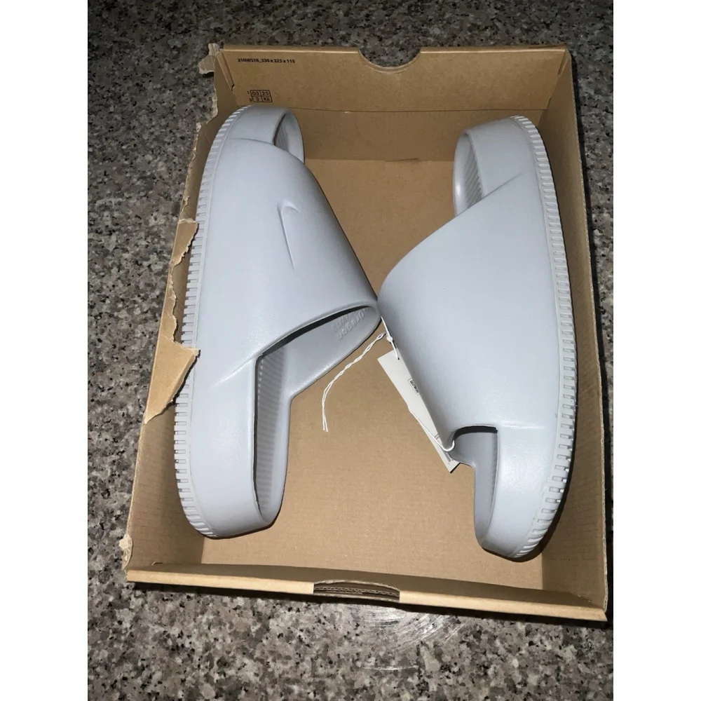 FD4116-004 Nike Calm Slide Wolf Grey Photon Dust Wolf Grey Men's Size 12